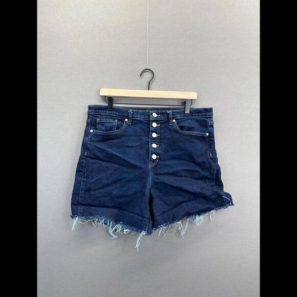 Banana Republic Womens Blue Denim Shorts Hi Rise Wide Leg Crop Size 32 - Picture 1 of 11